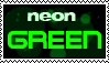 animated stamp that says neon green