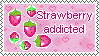 animated stamp that says strawberry addicted